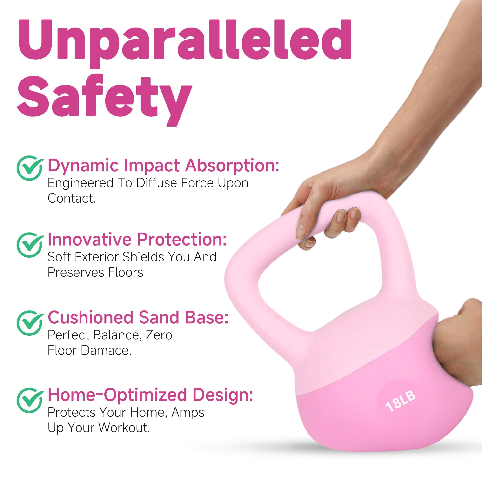 Soft Kettlebells,Sand Filled Weights for Women and Men,Color Coded Anti Slip Soft Kettlebells,Home workout