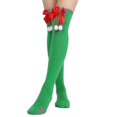 thumbnail image 1 of Christmas Women Girls Striped/plain Over Knee Socks Xmas Elf Fancy Dress Cosplay Bow Socks, 1 of 1