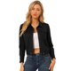 thumbnail image 1 of Chaqueta De Motociclista Con Bolsillos Planos Y Cuello Puntiagudo Casual Para Mujer Negro M, 1 of 6