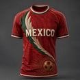 thumbnail image 5 of Zimjoy 2026 Mexico Soccer Jersey for Men World Soccer Game Mexico Team Short Sleeve Mock Crew Neck Football Jersey Shirts Red XL, 5 of 5