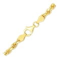 thumbnail image 5 of ARAIYA JEWELRY 10K Yellow Gold 5.08 mm Solid Diamond Cut Rope Chain 20'' for Women or Men, 5 of 6