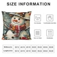 thumbnail image 5 of Orinice Snowman Hat Scarf Graphic Decorative Pillow Cover for Home Living Room Sofa, Christmas Winter Aesthetic Decor Cushion Case 1PC 18x18in, 5 of 5