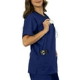 thumbnail image 4 of HeedFit Unisex Scrub Top, V-Neck, Multiple Pockets, l, Navy Blue, 4 of 7