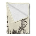 thumbnail image 2 of NYC Soft Flannel Fleece Throw Blanket, Sketchy Engraving Style Drawing of Times Square Urban Famous Scene Towers Print, Cozy Plush for Indoor and Outdoor Use, 60" x 80", Eggshell Taupe, by Ambesonne, 2 of 5