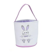 Lovely Easter Rabbit Buckets High Quality Bag Easter Bunny Basket for Decor Tail Purple