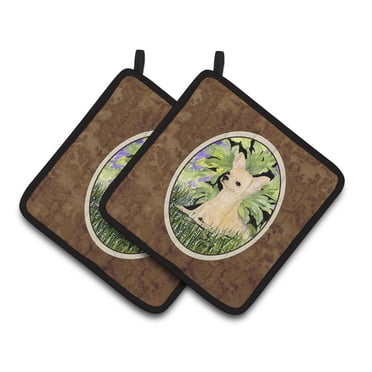 Caroline's Treasures Chihuahua Flower Pot Holders - Set Of 2 Heat Resistant 7.5x7.5 Inch Kitchen Hot Pads 2 thumbnail image