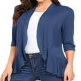 thumbnail image 2 of Lightweight Cardigans for Women Soft Open Front Casual Cardigans 3/4 Sleeve Draped Ruffles Sweater, 2 of 8
