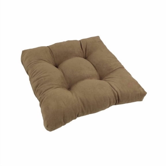 19-inch Squared Microsuede Tufted Dining Chair Cushion - Java