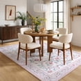 thumbnail image 5 of Lahome Washable 5'x7' Area Rug, Pink Vintage Floral Rugs for Living Room, Soft Non-Slip Botanical Carpet for Bedroom Girls Teens, Boho Flower Nursery Playroom Dorm Decor, Pink, 5 of 11