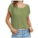 thumbnail image 1 of Camisas de Manga Corta Mujeres de Moda de Color Sólido Cuello Redondo de Punto Superior, Grande Blusa de Poliéster Casual para el Verano Al Aire Libre Y el Uso Diario, 1 of 4