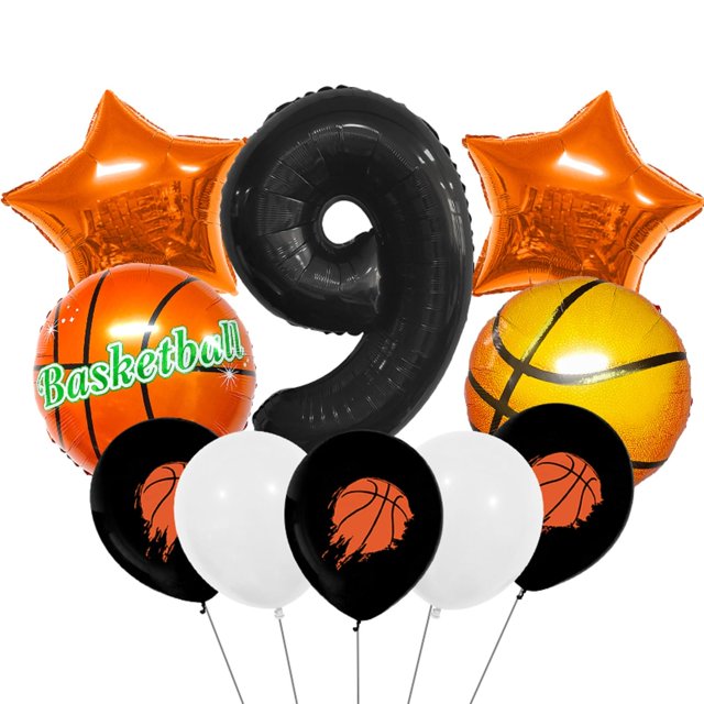 ISTOVO Set de 11 Globos de Baloncesto para Fiesta de 9º Cumpleaños