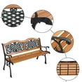 thumbnail image 3 of 49" Outdoor Bench Outdoor Patio Garden Hardwood Slats Bench Furniture Cast Iron Frame Park Chair, 3 of 7