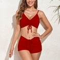 thumbnail image 2 of Women‘s High Waisted Bikini Swimwear Two Piece Swimsuit Drawstring Bathing Suit, 2 of 4