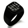 thumbnail image 1 of Stainless Steel Svefnthorn Volsungs Viking Norse Engraved Square Flat Top Biker Style Polished Signet Ring, 1 of 1