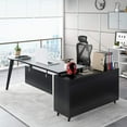 thumbnail image 6 of Tribesigns 71 Inch L-Shaped Executive Office Desk with 47 Inch Storage Cabinet, Large Office Computer Desk Modern Business Workstation Home Office Furniture, 6 of 7