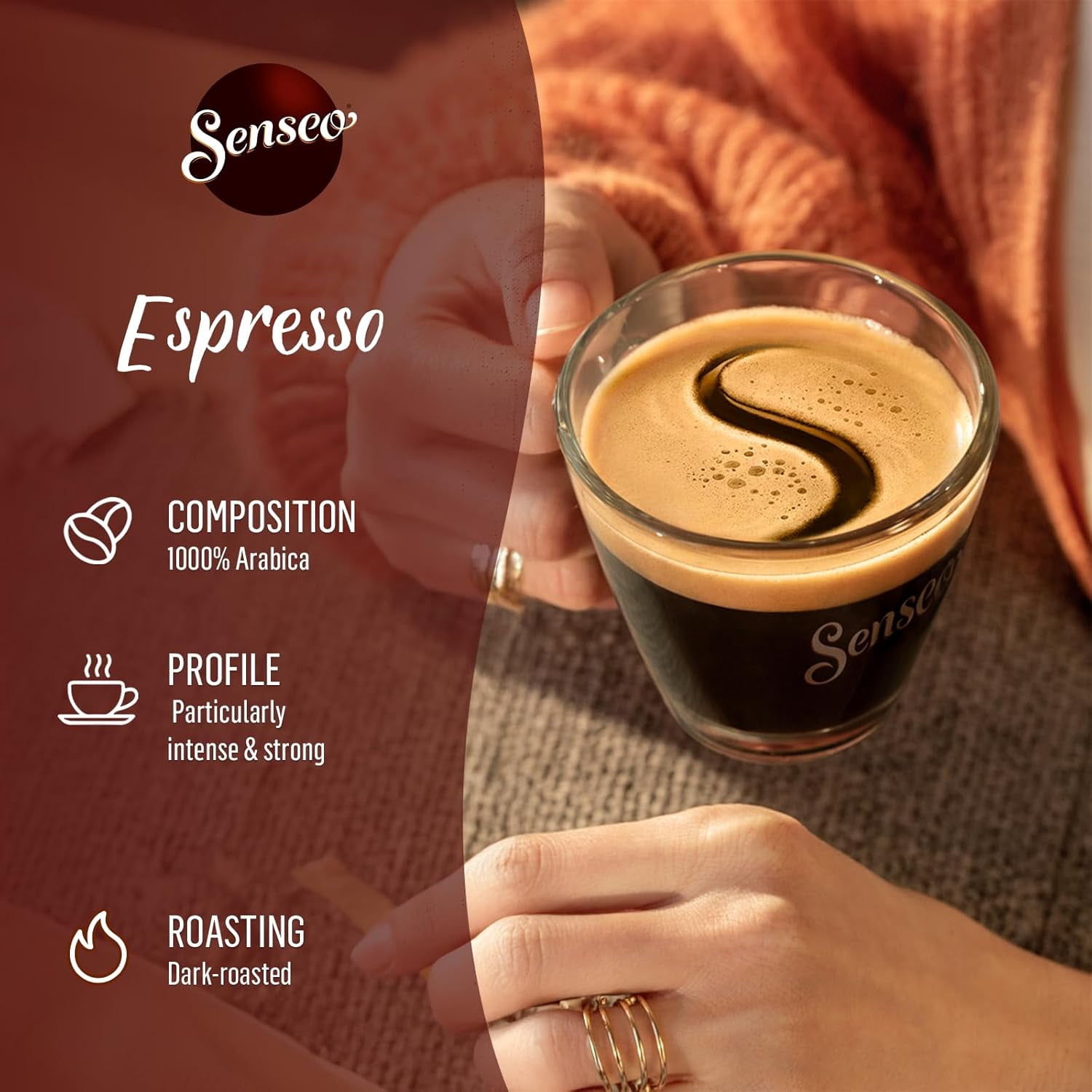 Senseo Espresso Coffee Pods for Coffee Makers, Hot & Cold Brew Pads, 80 Count, 16 Pods X 5 Packs