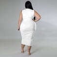thumbnail image 6 of AURA Women Plus Size Sleeveless Bodycon Dress High Waist Midi Casual Elegant Summer Dress, 6 of 7