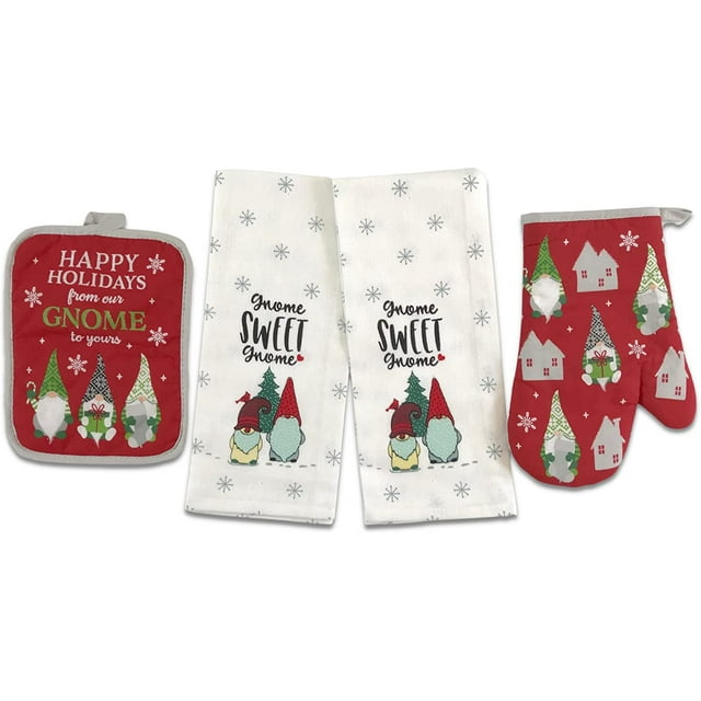 Serafina Home Christmas Gnomes for The Holiday Kitchen Towel Pot Holder