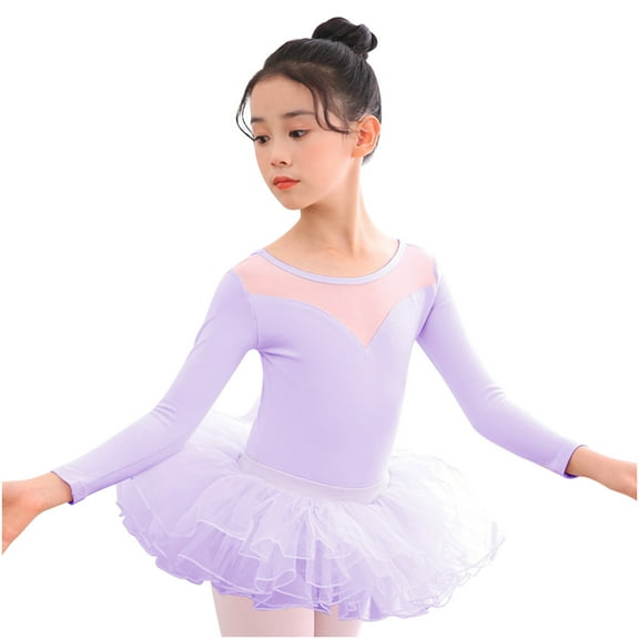 Timegard Baby Onesie for Girls Slim Comfy Long Sleeve Rompers with Skirt Dance Ballerina Outfit 3-15 Years