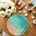 thumbnail image 2 of Teal Ombre Coastal Round 13 Inch Placemats Set of 8, Summer Nautical Beach Ocean Seaside HeatResistant Non Slip Place Mats for Dining Table, Wipeable Braided Kitchen Table Mats for Housewarming, 2 of 9
