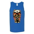 thumbnail image 2 of Flaming Motorycle Hell Fire Skull Biker | Mens Fashion Graphic Tank Top, Royal, Large, 2 of 4