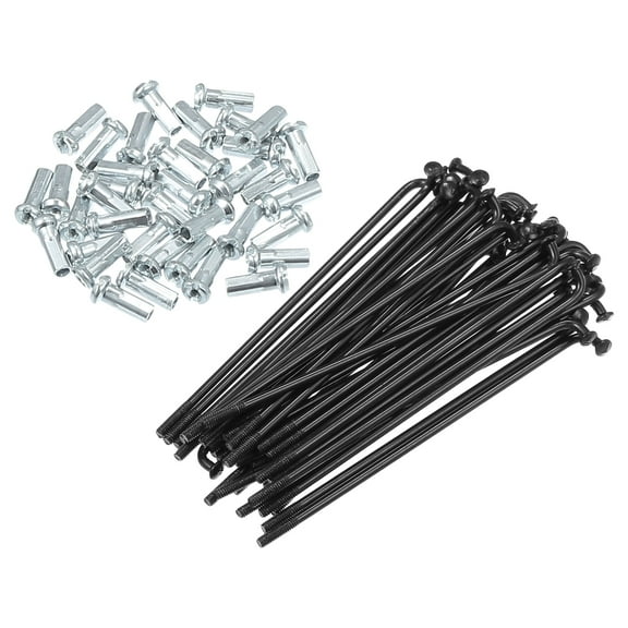 40pcs 14G J Bend Bicycle Steel Spokes 78mm 3.07" Cycle Spokes with Brass Nipples for Mountain Bike MTB