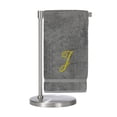 thumbnail image 2 of Monogrammed Bath Towel, Personalized Gift, 27 x 54 inches - Set of 2 - Gold Script Embroidered Towel - 100% Turkish Cotton - Soft Terry Finish - for Bathroom, or Spa - Script J Gray Towels, 2 of 3