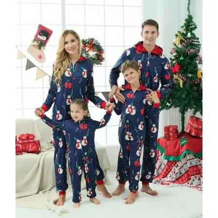 

Christmas Pajamas for Family Onesies Christmas Reindeer Pjs Matching Sets Snowman Print One Piece Jumpsuits