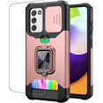 thumbnail image 1 of LAICAIW Galaxy A03S,Design for Samsung A 03S Phone Case with Screen Protector Card Holder Stand Kickstand Heavy Duty Slim Shockproof Hybrid Rugged Drop Protective Cover for Women Men Girls 6.5 inch, 1 of 6