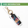 thumbnail image 3 of Wukai Blue Dinosaur Print Leather Car Keychain, Universal Key Fob Keychain, Leather Key Chain Holder for Men and Women,360 Degree Rotatable, 3 of 5