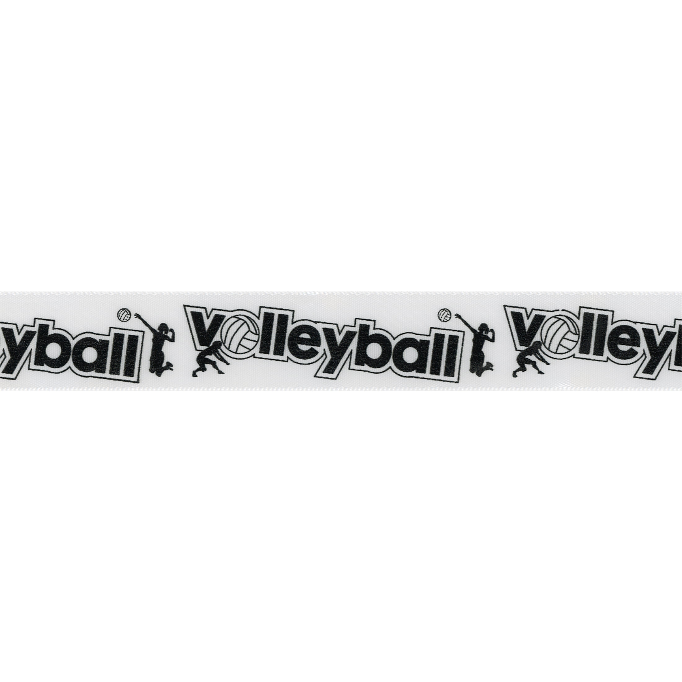 Offray Ribbon, Black White 7/8 inch Volleyball Satin Ribbon, 9 feet