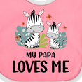 thumbnail image 4 of Inktastic Zebra My Papa Loves Me Boys or Girls Baby Bib, 4 of 4
