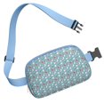 thumbnail image 3 of Light Blue Christmas Snowman Pattern Cute Fanny Packs for Women,Travel Waterproof Crossbody Fanny Bags Waist Purse for Women Anti Theft Adjustable Strap for Running Travel Cycling, 3 of 6