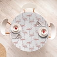 thumbnail image 4 of Ambesonne Flamingo Fitted Round Tablecloth, Wild Nature Exotic Bird, 45"- 56" Diameter, Redwood Pearl Coral, 4 of 5