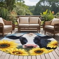thumbnail image 5 of Cow Sunflowers 8' Round Area Rug, Farmhouse Animal Blue Sky Wooden Grain Washable Non-Slip Large Circle Rugs for Living Room Bedroom, Soft Low Pile Rug Carpet for Dining Room Kitchen Farmhouse, 5 of 9