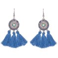 thumbnail image 1 of Jumpingount Pendientes de estilo bohemio para mujeres y niñas, pendientes largos con flecos y borlas, joyería femenina Ropa, zapatos y accesorios Miscelánea azul, 1 of 6