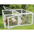 thumbnail image 2 of Chicken Coop Extension, Foldable Chicken Coop House Chicken Cage Wooden, Chicken House Large Rabbit Enclosure Duck House Assembly Free (White), 2 of 8