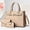 Apricot, variant on Elegant Crocodile Embossed 3-Piece Ladies Handbag Set, Lock Decor Structured Tote with Matching Purse & Mini Coin Pouch, Multi-Color Fashion Handbag
