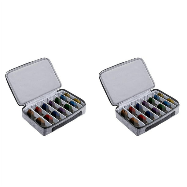 2X Estuche Organizador de Gafas de Sol de Viaje, Ranura Ajustable para Varios Pares, Caja Portátil para Guardar Gafas para Hombres y Mujeres.