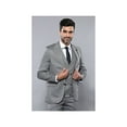 thumbnail image 2 of Men 3pc European Vested Suit WESSI by J.VALINTIN Extra Slim Fit JV21 gray silver, 2 of 3