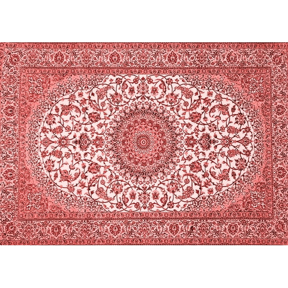 Ahgly Company Indoor Rectangle Medallion Red Traditional Area Rugs, 4' x 6'