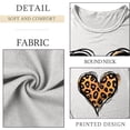 thumbnail image 5 of Summer Homenesgenics Womens Tops under $5 Womens Short Sleeve Heart Printed T Shirt Casual Basic Blouse Gray M, 5 of 5