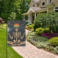 thumbnail image 2 of Yayeee Garden Flag 12" x 18" Double Sided Outdoor Yard Lawn Holiday Decorations, Skeleton with Rainbow, 2 of 6