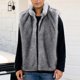 thumbnail image 5 of Ceisia Men's Loose Fit Faux Fur Stand-Collar Vest Gift, 5 of 8