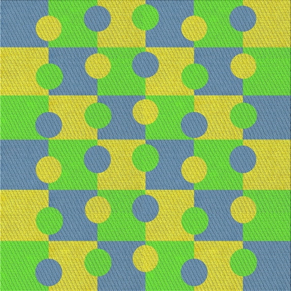 Ahgly Company Machine Washable Indoor Square Transitional Yellow Lawn Green Area Rugs, 8' Square