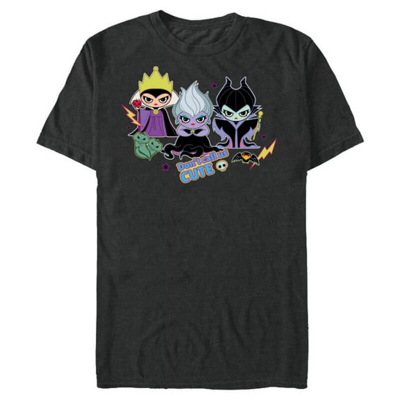 Disney Villains Chibi Don’t Call Us Cute - Short Sleeve Blended T-Shirt for Adults - Customized-Dark Heather