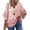 Pink, variant on Womens Summer Blouses Bohemian 3/4 Bell Sleeve Shirts for Women V Neck Flowy Casual Pleated Tops