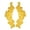Altotux_34536-Gold, variant on 9"x3" Floral Embroidered Sheer Organza Motif Applique Patch by Pair (2 Pieces) (Burgundy)