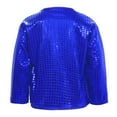 thumbnail image 4 of Huowey Girls Tops Sequins Top Shiny Sparkly Long Sleeve Open Front Cardigan Coats Carnival Cheerleader Stage Performance Jacket Athletic Baggy Tops,Blue,13-14 Years, 4 of 4