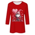 thumbnail image 4 of Staron Vente de Liquidation Chandails de la Saint-Valentin pour Femmes Mode Décontractée Chandails à Col Rond Manches 3/4 T-Shirt Mignon avec Cœur Cadeaux de la Saint-Valentin Chemisiers, 4 of 4